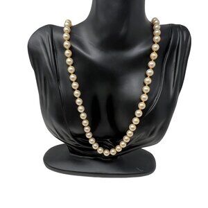 Faux Pearl Necklace‎ Individually Knotted Decorative Clasp Vintage 24"